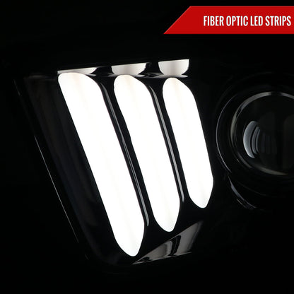Spec-D 05-09 Ford Mustang LED Bar Projector Headlights Jet Black