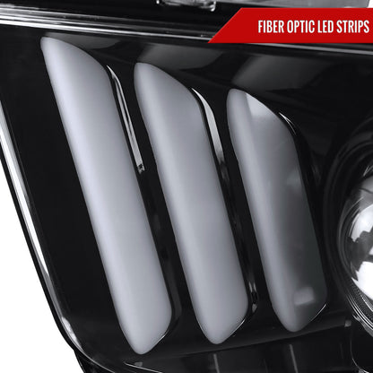 Spec-D 05-09 Ford Mustang LED Bar Projector Headlights Jet Black