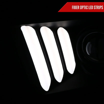 Spec-D 05-09 Ford Mustang LED Bar Projector Headlights Matte Black