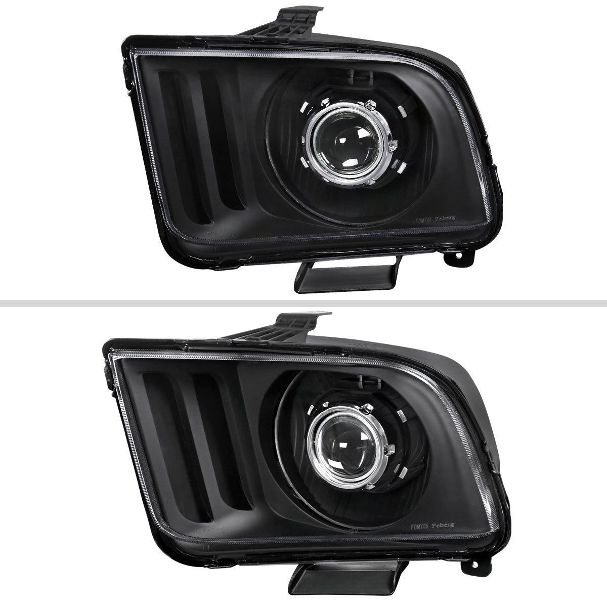 Spec-D 05-09 Ford Mustang H1 bulb Projector Headlights Black