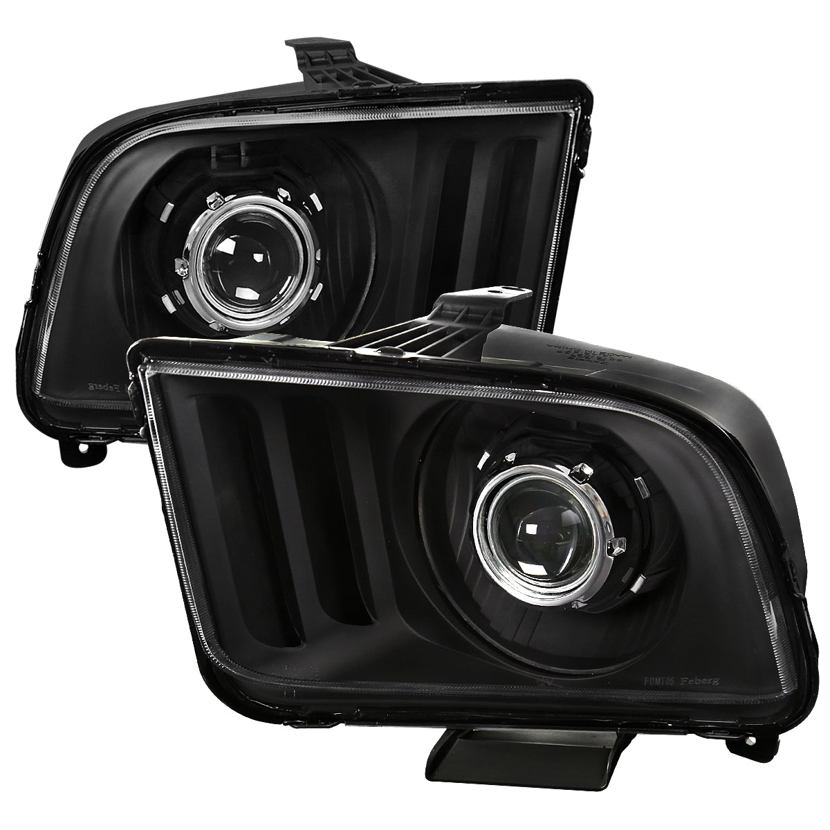 Spec-D 05-09 Ford Mustang H1 bulb Projector Headlights Black