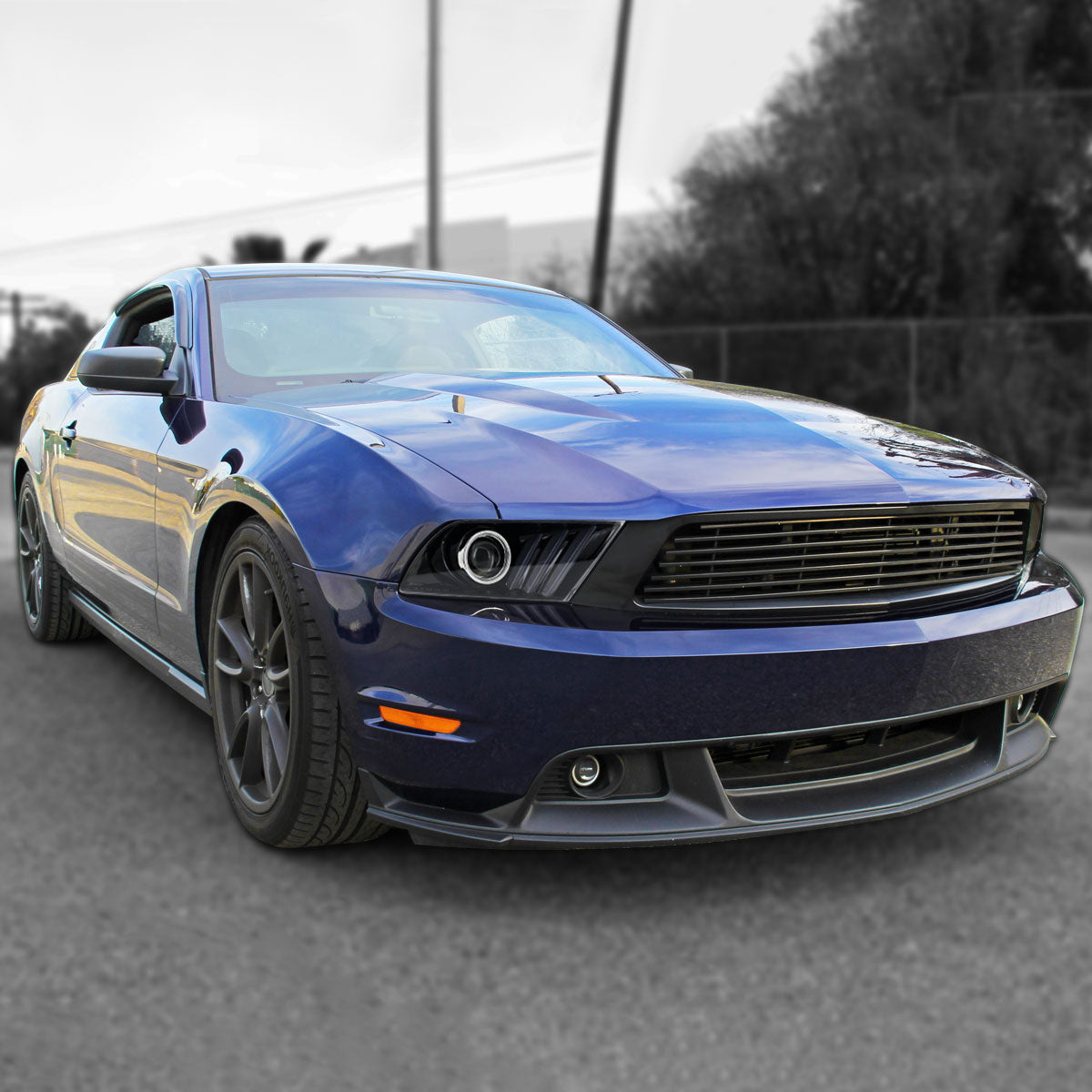 Spec-D 10-14 Ford Mustang Headlights Sequential Turn Signals Black