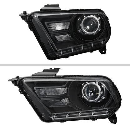 Spec-D 10-14 Ford Mustang Retrofit Style Projector Headlights Black