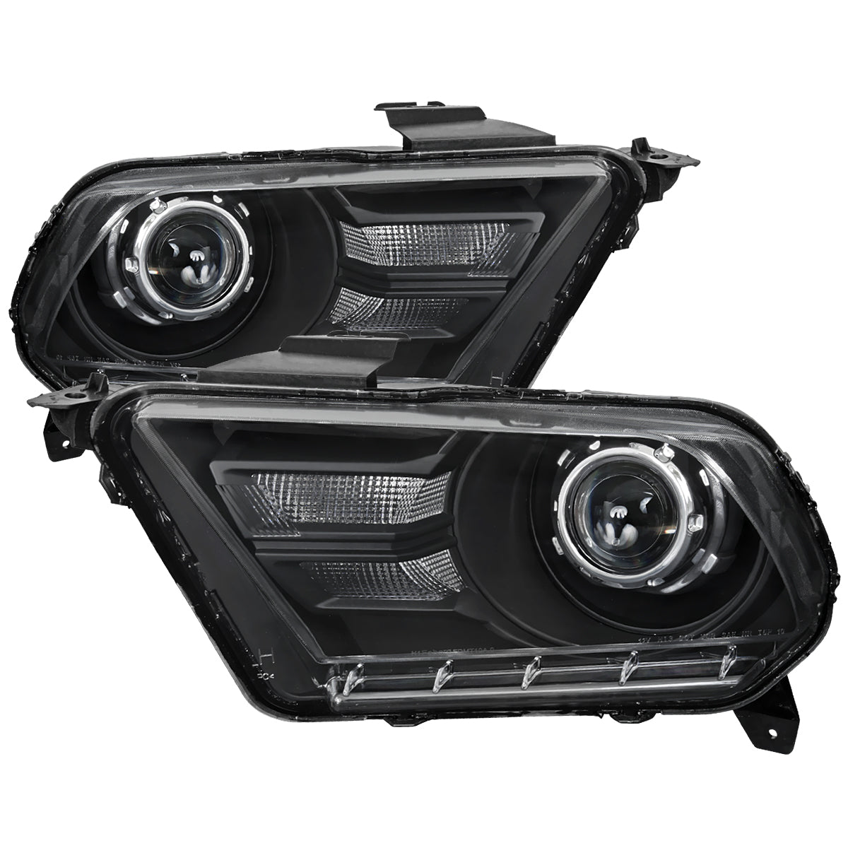 Spec-D 10-14 Ford Mustang Retrofit Style Projector Headlights Black