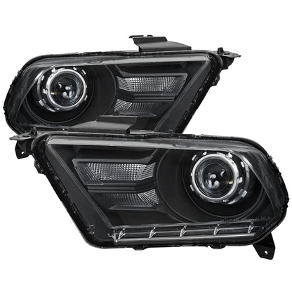 Spec-D 10-14 Ford Mustang Retrofit Style Projector Headlights Black