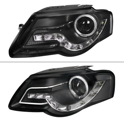 Spec-D 06-10 VW Passat Halo Headlights R8 Style Light Strip Black