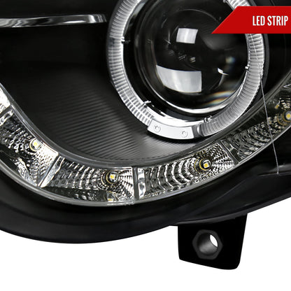 Spec-D 06-10 VW Passat Halo Headlights R8 Style Light Strip Black