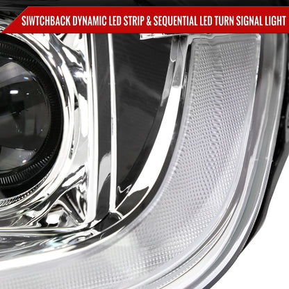 Spec-D 19-22 Ford Ranger SEQ LED Bar Projector Headlights Chrome