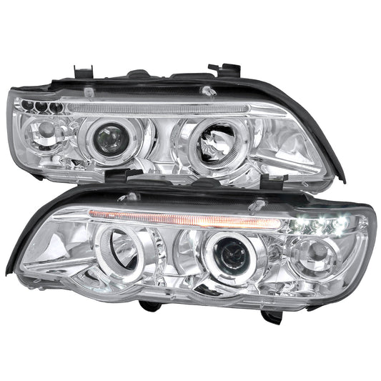 Spec-D 01-03 BMW E53 X5 Dual Halo Projector Headlights Chrome