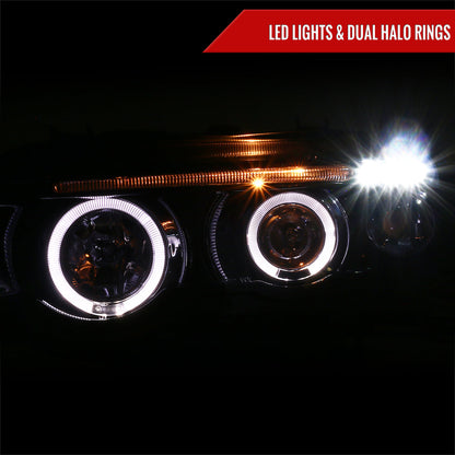Spec-D 01-03 BMW E53 X5 Dual Halo Projector Headlights GL Black/Smoked