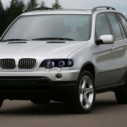 Spec-D 01-03 BMW E53 X5 Dual Halo Projector Headlights GL Black/Smoked