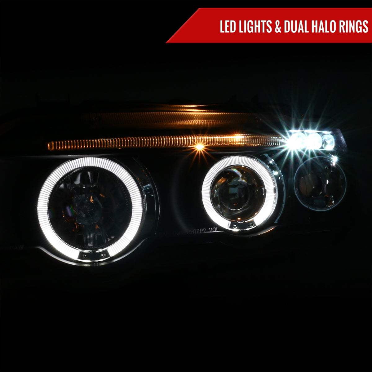 Spec-D 01-03 BMW E53 X5 Halo Projector Headlights Black