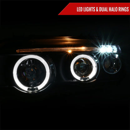 Spec-D 01-03 BMW E53 X5 Halo Projector Headlights Black