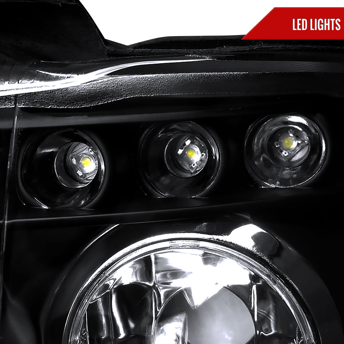 Spec-D 01-03 BMW E53 X5 Halo Projector Headlights Black