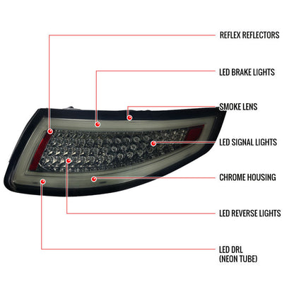 Spec-D 05-08 Porsche Carrera 997 911 LED Tail Lights Smoked