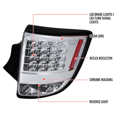 Spec-D 00-05 Toyota Celica Chrome LED Tail Lights