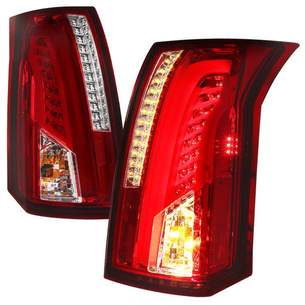 Spec-D 03-07 Cadillac CTS LED Tail Lights Chrome/Red Lens