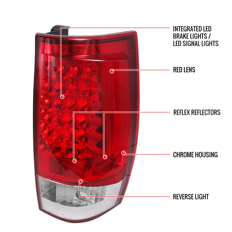 Spec-D 07-10 Chevrolet/GMC Denali/Tahoe LED Tail Lights Red