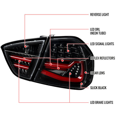 Spec-D 06-08 BMW E90 Sedan Only LED Tail Lights Black