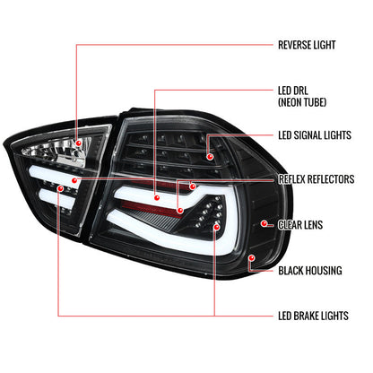 Spec-D 06-08 BMW E90 323i 325i 328i 330i LED Tail Lights Black