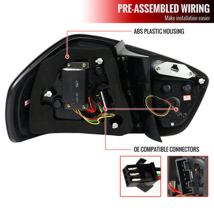 Spec-D 06-08 BMW E90 LED Tail Lights Red