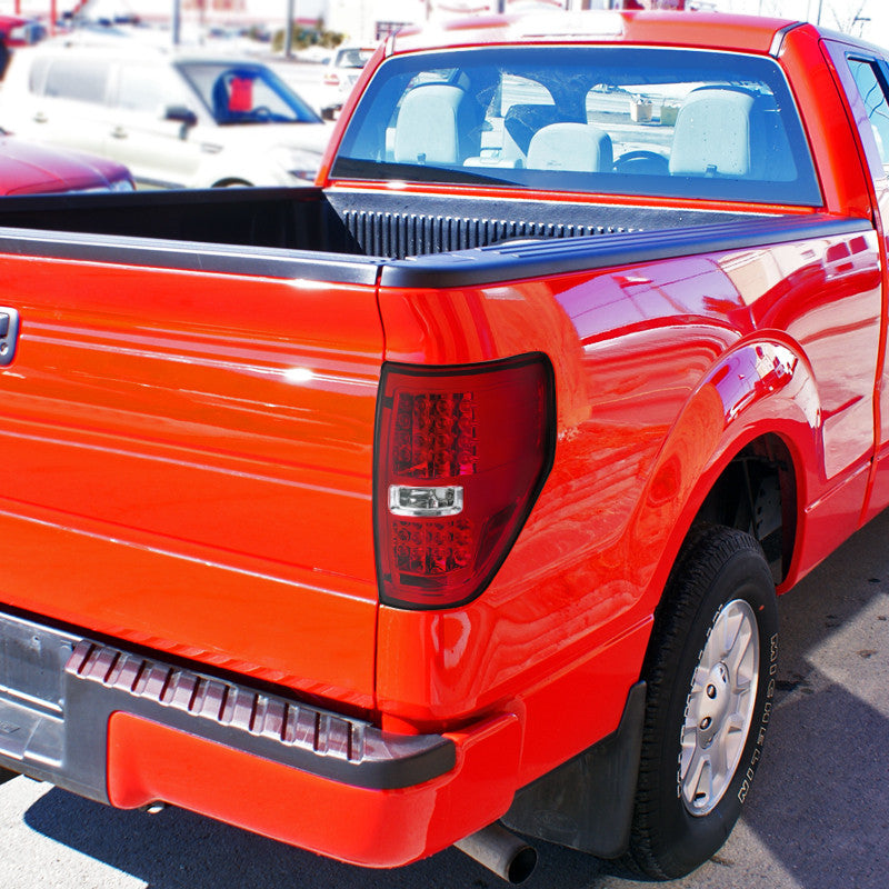 Spec-D 09-14 Ford F-150 LED Tail Lights Chrome/Red