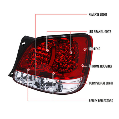 Spec-D 98-05 Lexus GS300 GS400 GS430 LED Tail Lights Red/Clear