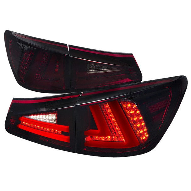 Spec-D 06-08 Lexus IS250 IS350 LED Tail & Trunk Lights Red Smoked