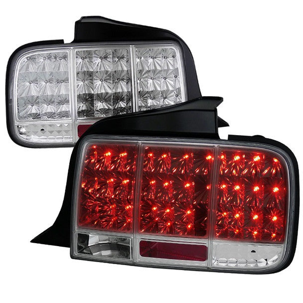 Spec-D 05-09 Ford Mustang SEQ LED Tail Lights Chrome