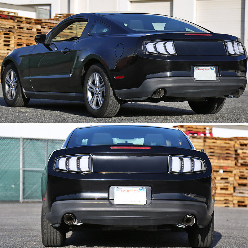 Spec-D 10-12 Mustang Tail Lights Sequential LED Black/Clear