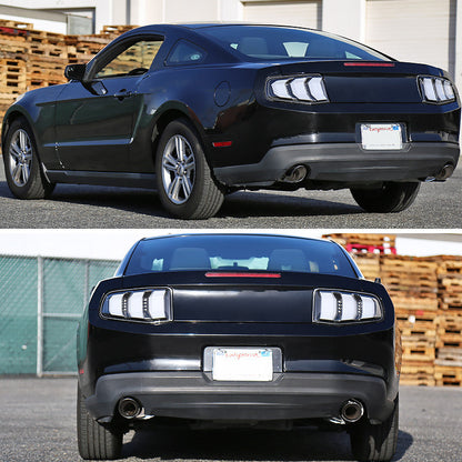 Spec-D 10-12 Mustang Tail Lights Sequential LED Black/Clear