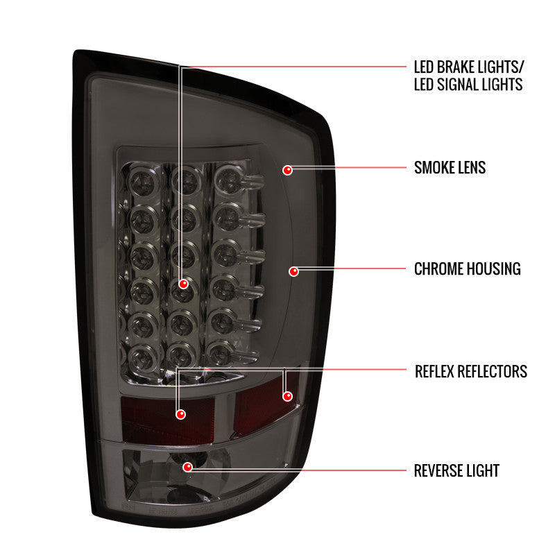 Spec-D 02-06 Dodge Ram 1500 2500 3500 LED Tail Lights Smoked