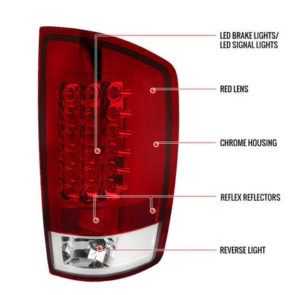 Spec-D 02-06 Dodge Ram 1500 2500 3500 LED Tail Lights Red/Clear