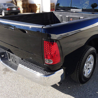 Spec-D 09-18 Ram 1500 LED Tail Lights Chrome/Red Lens (White Bar)