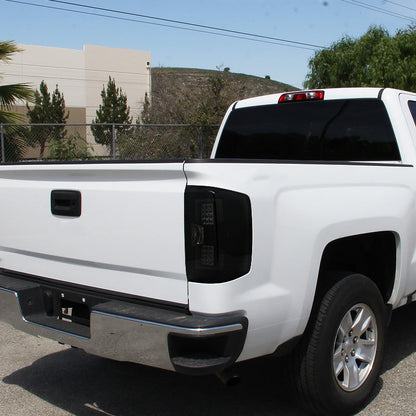 Spec-D 14-15 Chevrolet Silverado LED Tail Lights Glossy Black