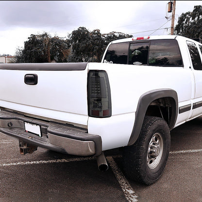 Spec-D 99-02 Chevrolet Silverado LED Bar Chrome Tail Lights Smoked