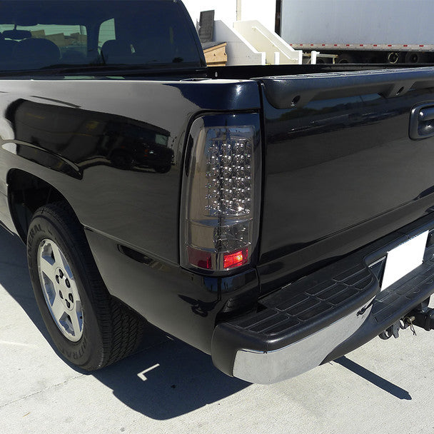 Spec-D 99-02 Silverado/99-06 Sierra Tail Lights LED Chrome/Smoked