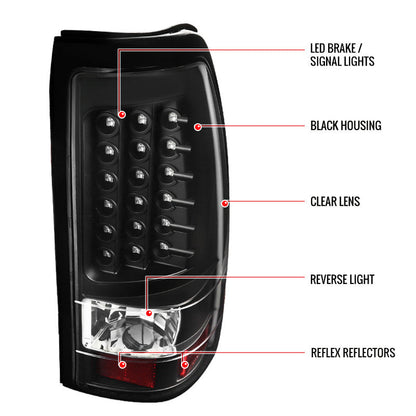 Spec-D 99-02 Chevrolet Silverado LED Tail Lights