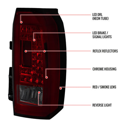 Spec-D 15-20 Chevrolet Tahoe Suburban LED Tail Lights Red Smoked