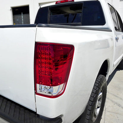 Spec-D 04-15 Nissan Titan Tail Lights LED Chrome/Red/Clear
