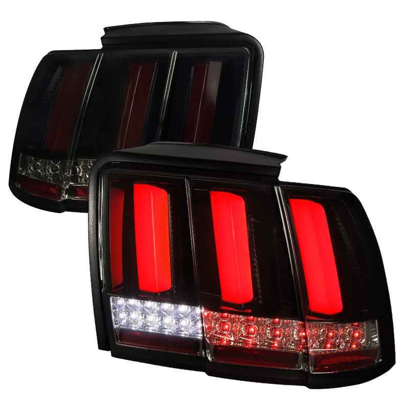 Spec-D 99-04 Ford Mustang Tail Lights LED Sequential Black/Smoked