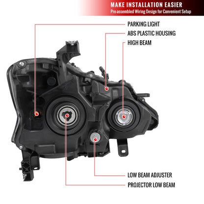 Spec-D 13-15 Nissan Altima Sedan Projector Headlights Black