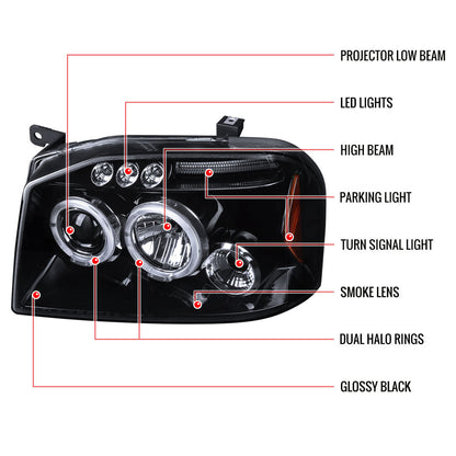 Spec-D 01-04 Nissan Frontier Projector Headlights Black/Smoked