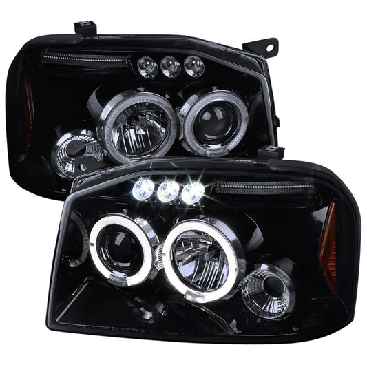 Spec-D 01-04 Nissan Frontier Projector Headlights Black/Smoked