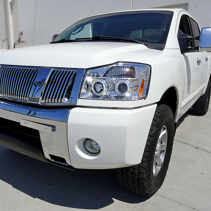 Spec-D 04-15 Nissan Titan Halo Projector Headlights Chrome