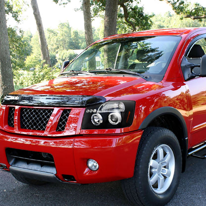 Spec-D 04-15 Nissan Titan Halo Projector Headlights Black