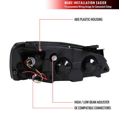 Spec-D 05-10 Pontiac G6 Projector Headlights LED Light Strip Chrome