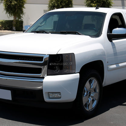 Spec-D 07-13 Chevy Silverado Headlights Smoked Black