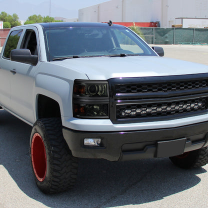 Spec-D 14-15 Chevy Silverado Projector Headlights Black/Smoked