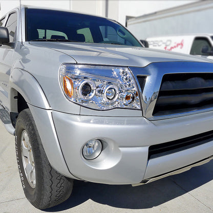 Spec-D 05-11 Tacoma Dual Halo Projector Headlights Chrome